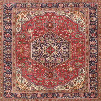 Tapis traditionnel rouge / noir
