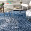 Tapis bleu à poils longs Ackerman-2022488826