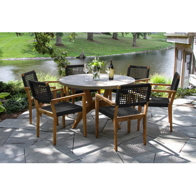 Composite And Black Rope Dining Set by Birch Lane
