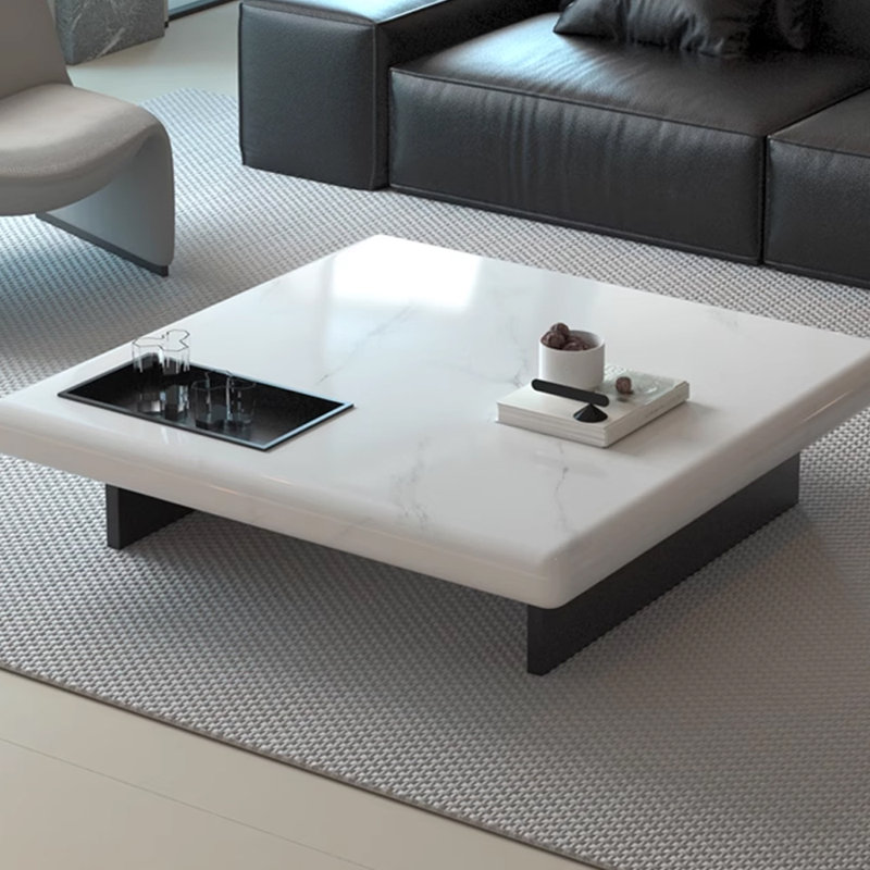 Table basse simple et luxueuse en marbre, H 12,59 po x L 47,24 po x l 47,24 po