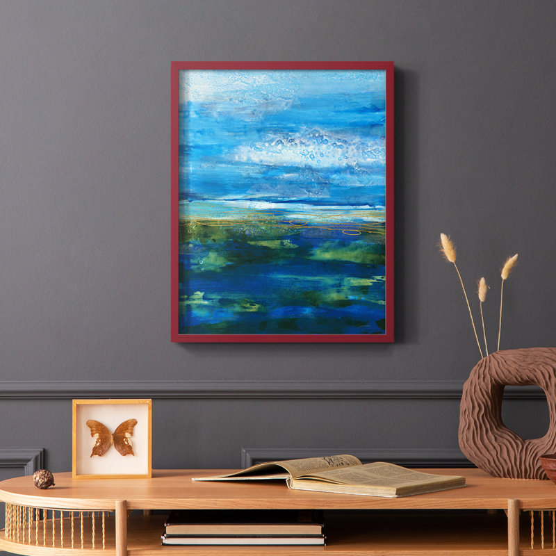 «Island Groove», reproduction encadrée - bois massif, Rouge, H 10 po x l 8 po