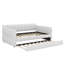 Structure de lit plateforme tapissier avec ports USB et lit gigogne, structure de lit de jour avec accoudoirs et lattes en bois-1154884174