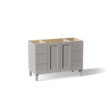Poplin® 48" Vanity Base Only with Furniture Legs, 2 Doors and 6 Drawers