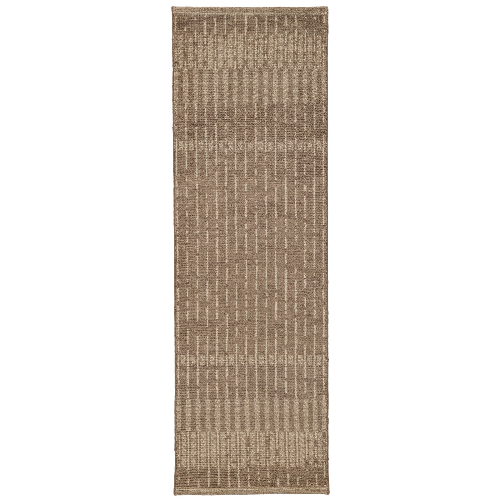 Vanna Hand-Knotted Striped Wool Rug, Sand, 2'6x8'
