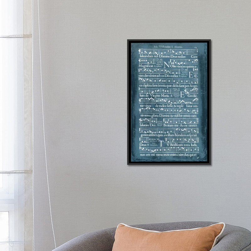 « graphic songbook ii », art textuel sur toile, H 26 po x l 18 po x P 1,5 po, Toile avec cadre noir, Pas de tapis