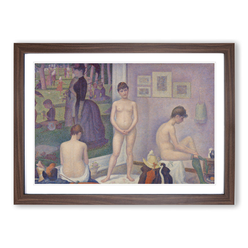 Models by Georges Seurat - Picture Frame Painting, Walnut, 48cm H x 65cm W x 2cm D