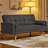 Moda Form 185CM 3 Seater Convertible Settee Sofa Bed With Armrests and 2 Bolster Pillows,-995110492