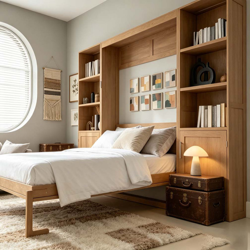 Grand lit escamotable, Bois