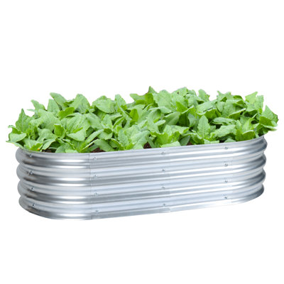 Galvanized Raised Garden Bed Silver
