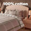 Silentnight Brushed Cotton Duvet Set Natural Check-119338397