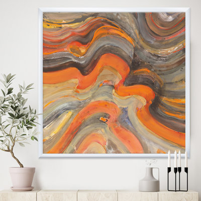 « abstract gilded orange vagues »-impression sur toile