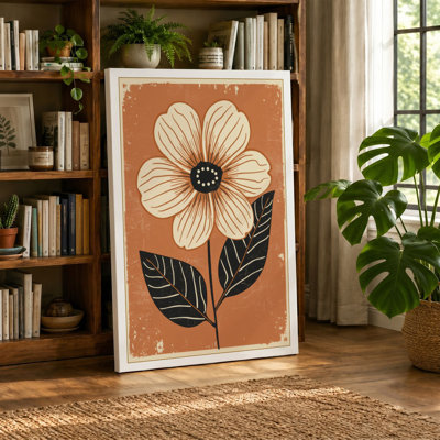 Striped Bloom Botanical - Wrapped Canvas