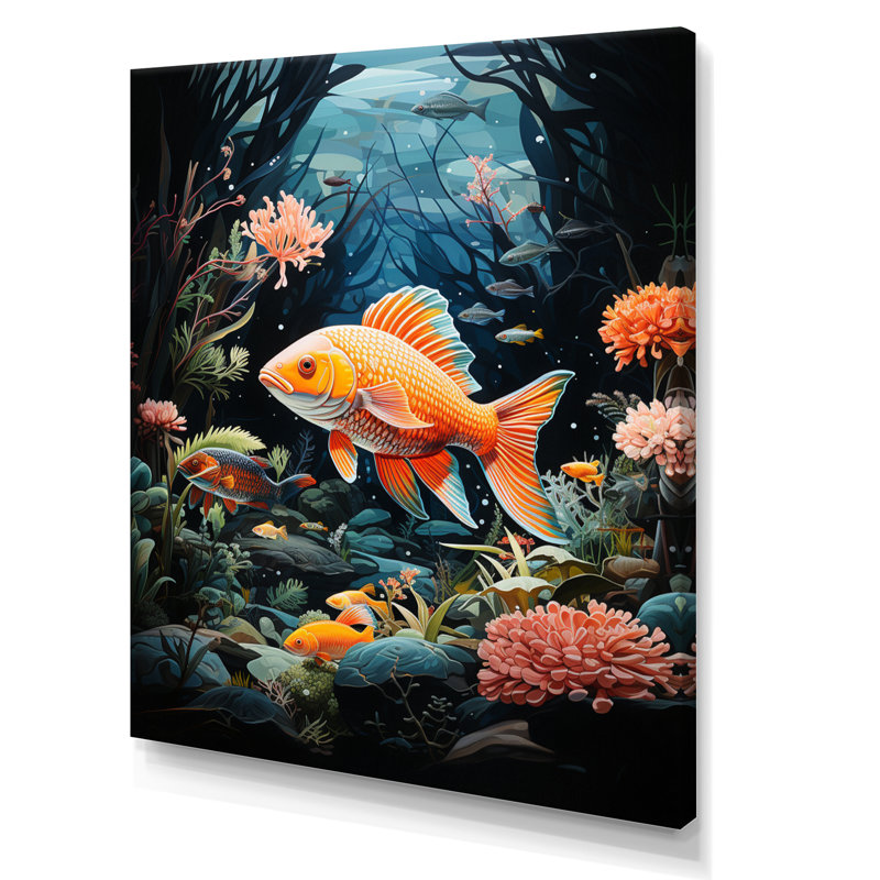 Aquariums Aquatic Pastoral Patchwork II - Aquariums Canvas Print, H 32 po x l 16 po x P 1 po, Toile tendue