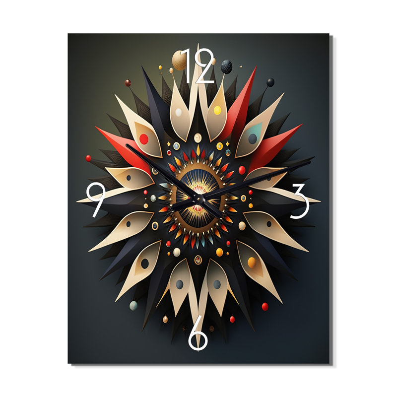 Horloge murale moderne géométrique mystique I - Mystic Wisdom, H 28 po x l 12 po x P 1 po