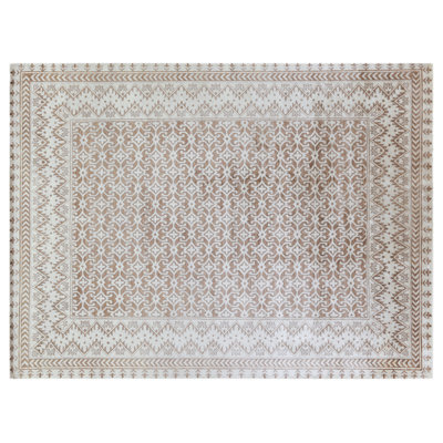 Antique Weave Bamboo hand-knotted Bamboo Silk Beige Area Rug