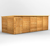 Powersheds 20 x 8ft Timber Overlap Windowless Pent Garden Shed