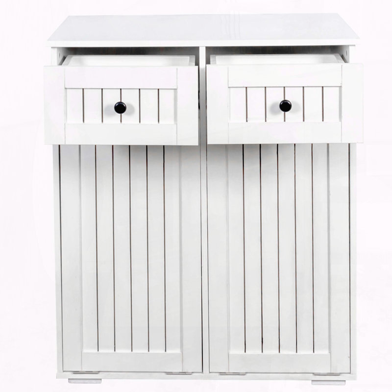 Laundry Cabinet with 2 Removable Baskets and 2 Drawers