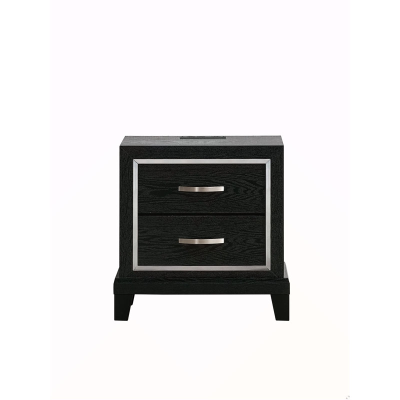 Table de chevet 2 tiroirs avec prises CA / USB Livingston G02850-N