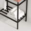 Meuble-lavabo 24 po avec lavabo en céramique, ensemble de lavabo console sur pied, lavabo rectangulaire en céramique brillant sans robinet, pieds en métal ouverts, tablettes de rangement-106463546-106463547