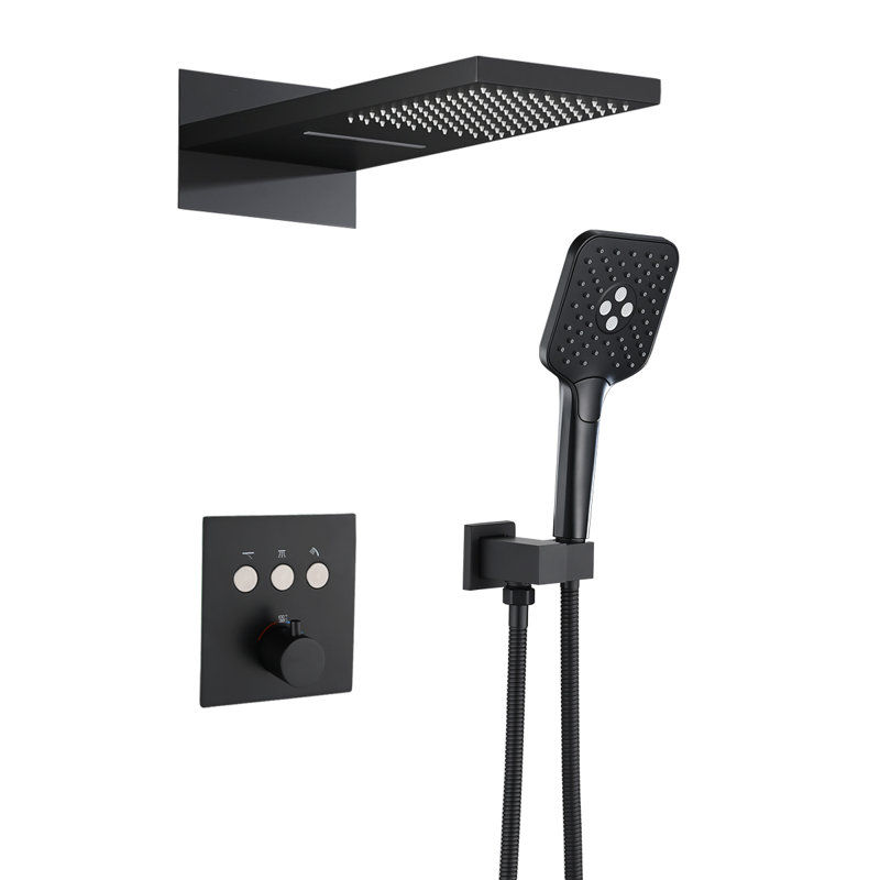 All-In-One Kit with Rough in-Valve, Matte Black
