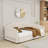 Twin XL Size Extendable Upholstered Daybed with LED Light and Storage Drawers-1776991838