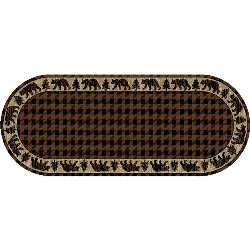 Tapis brun American Destination, Ovale 2 pi 2 po x 5 pi 3 po