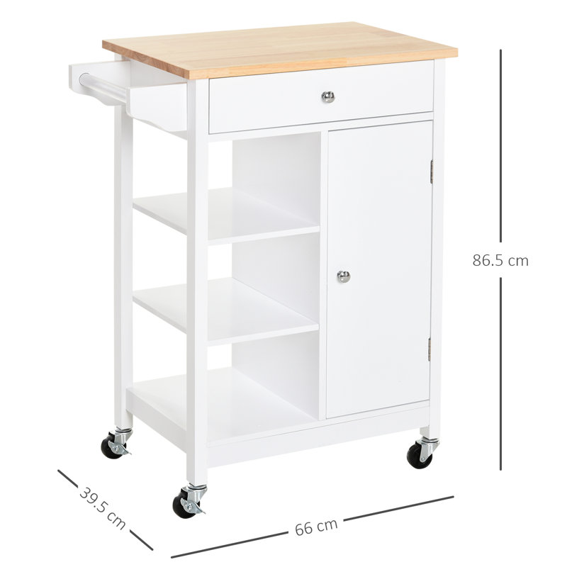Richards Solid Wood Top Kitchen Cart