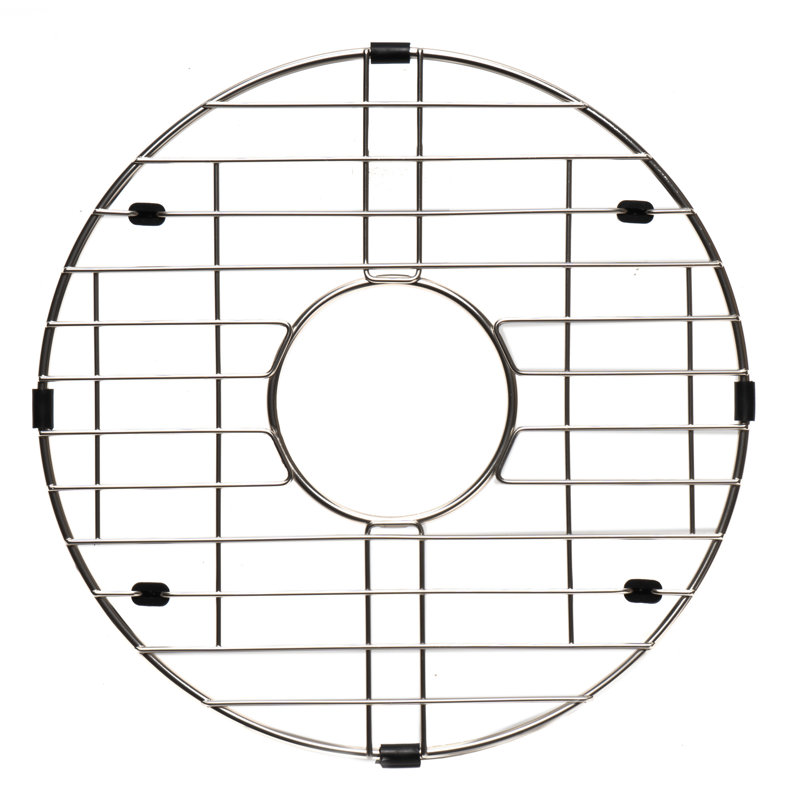 Round Brushed Stainless Steel Kitchen Sink Grid