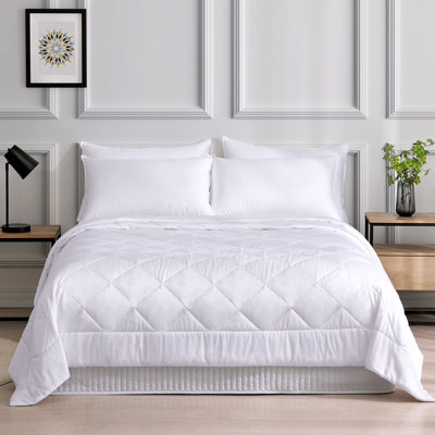 100% Viscose Made from Bamboo Comforter Queen Size Lightweight Silky Down Alternative Duvet Insert Soft All Season Comforter - White, 90x90 Inches