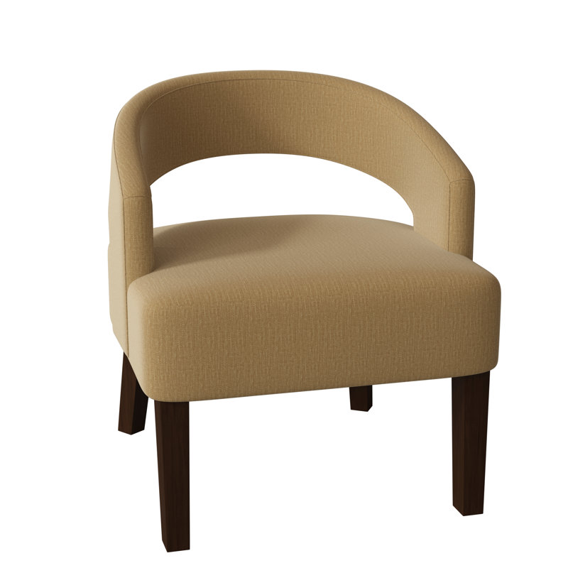 Fauteuil demi-tonneau Carly, Turquoise Lucky, Noyer