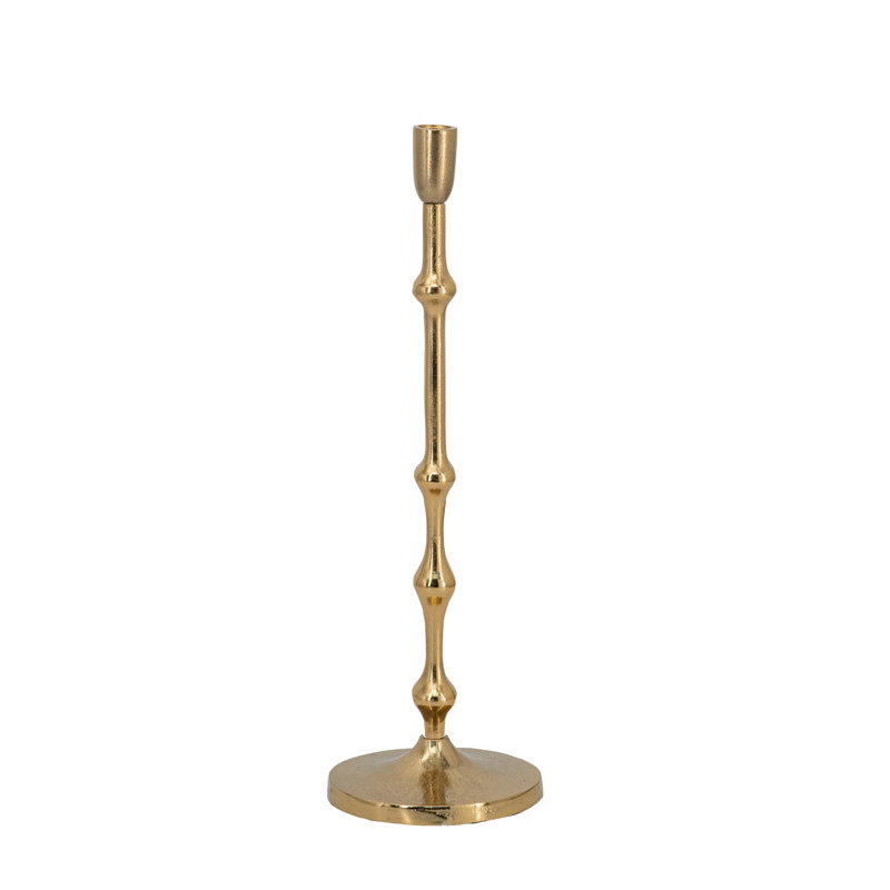 Slender Aluminum Taper Candle Holder with Bead Accents 5"Dia. x 23.5" Bronze, 15.5" H x 4.5" W x 4.5" D