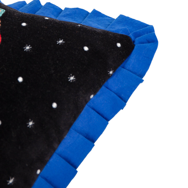 Darkling Beetles Abstract Rectangular Lumbar Cushion, Black/Blue, 30cm H x 65cm W, Rectangular