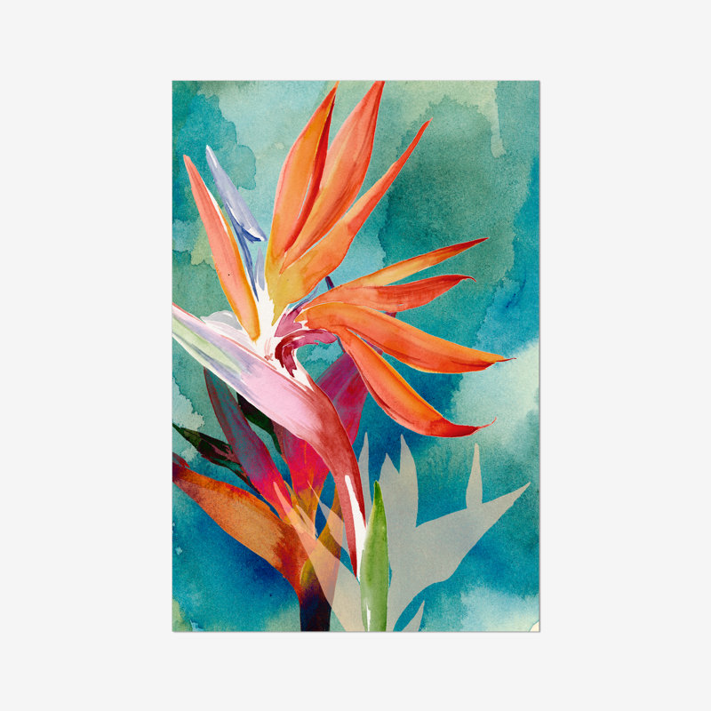 Vivid Birds of Paradise II by Jennifer Paxton Parker - Painting, 122cm H x 81cm W, Wrapped Canvas