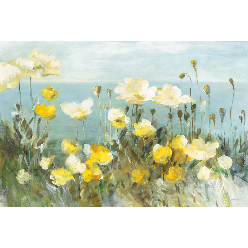 Field Of Poppies Bright Crop by Danhui Nai - Painting, 30cm H x 46cm W, Paper Print