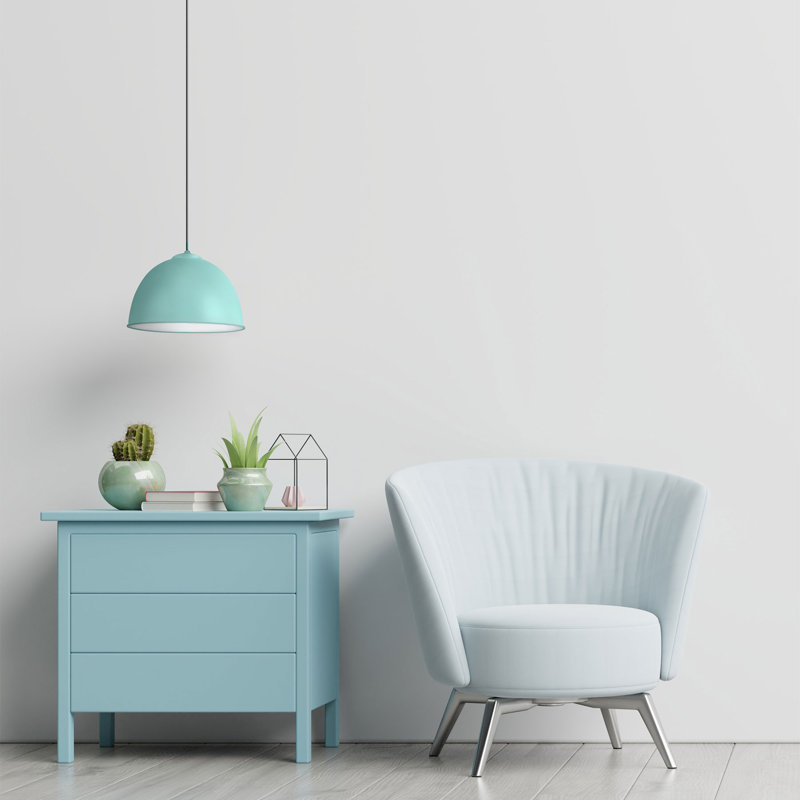 25 cm H Bowl Lamp Shade ( Clip On ), Pastel Blue