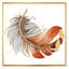 Plume d'oiseau orange et orange - Peinture sur toile-59761160-59761159