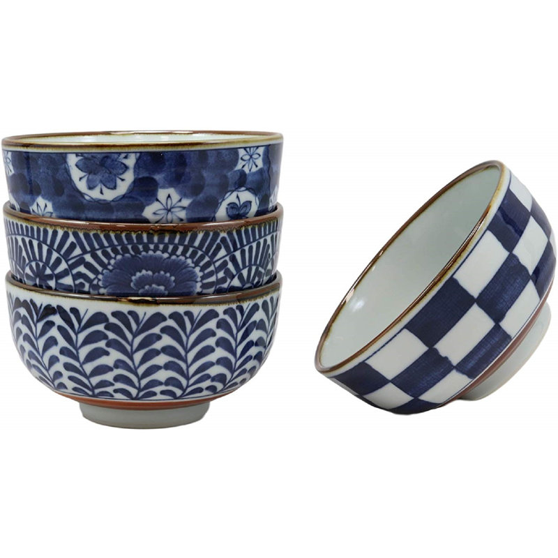 Stores de bol à pâtes artistiques bleues Gini