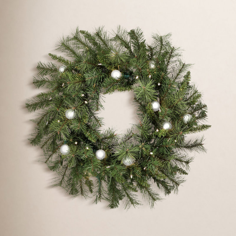 LED Twinkle Belgium Wreath, 30" W x 30" H x 6" D, Clear/White