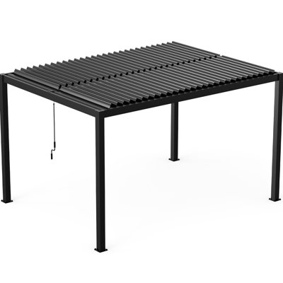 10x13ft Pergola With Aluminum , , Black Frame