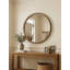 Miroir décoratif 31,3 "deux tons noir mat et bois naturel
