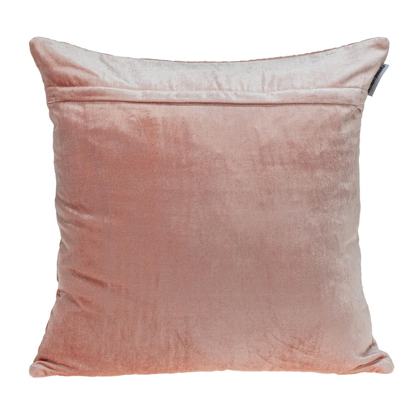 Oreiller carré touffeté à losanges jaune ocre transitionnel, Rose