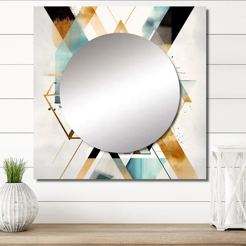 Miroir mural géométrique moderne Izhane, 36 po x 36 po