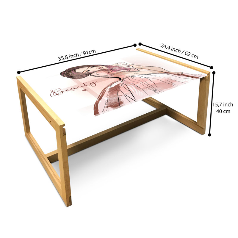 Irshaad Sled Coffee Table, 90cm H x 62cm W x 40cm D