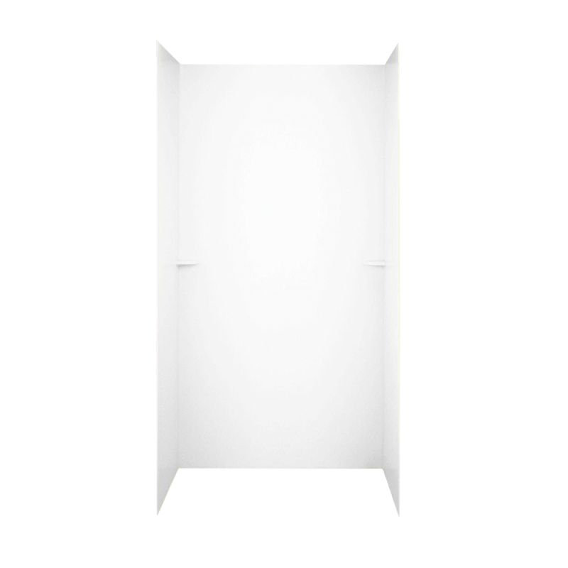 60'' W 36'' D 72'' H Glue Up Solid Surface Wall, White