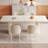 78.97" Modern Rectangle Cream White Dining Table Set with 6 Chairs for Kitchen, Bar, Living Room-1200877694-1179052233