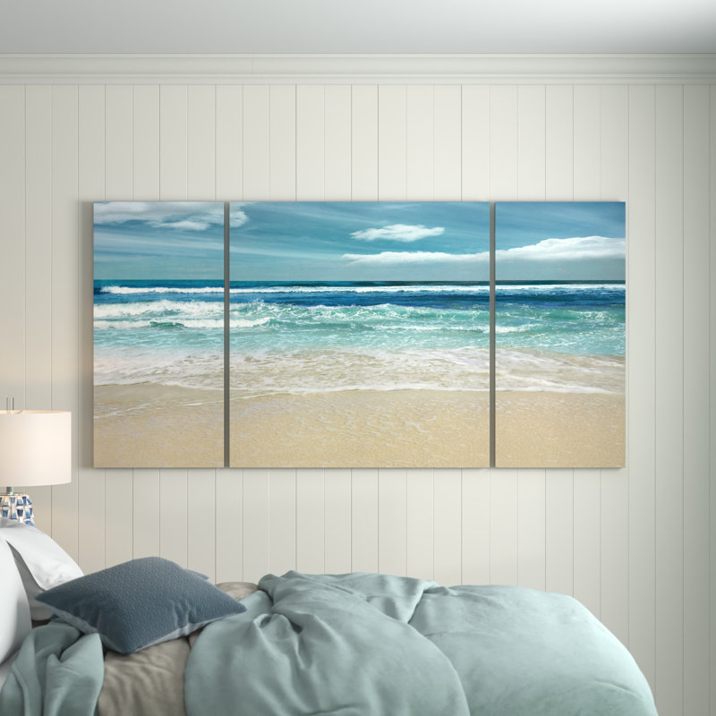 Symphony of the Sea - Ensemble de 3 reproductions d'images sur toiles tendues, H 40 po x l 80 po x P 1,5 po