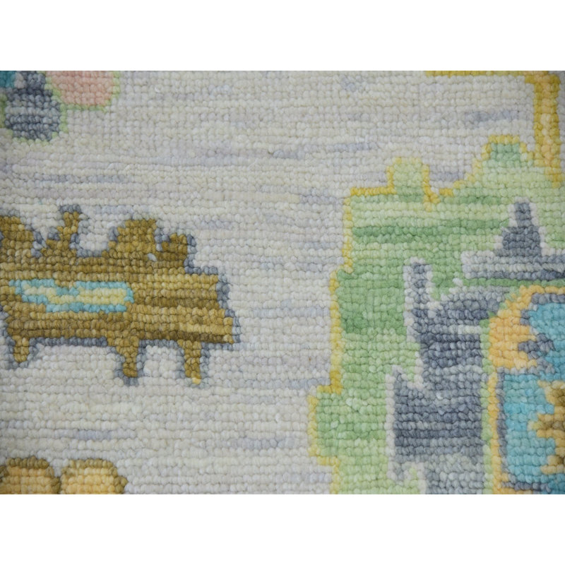 Tapis blanc en laine noué à la main 12 pi 2 po x 17 pi 10 po 4B209A042C574122AA4030D1B5DC51AB