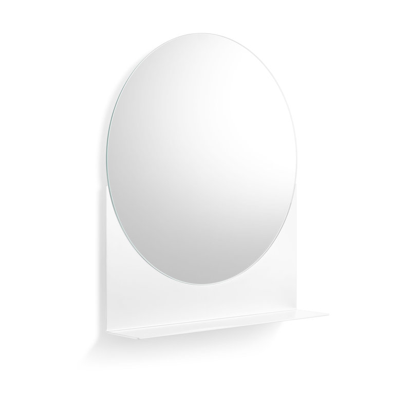 Glance Metal Wall Mirror, White