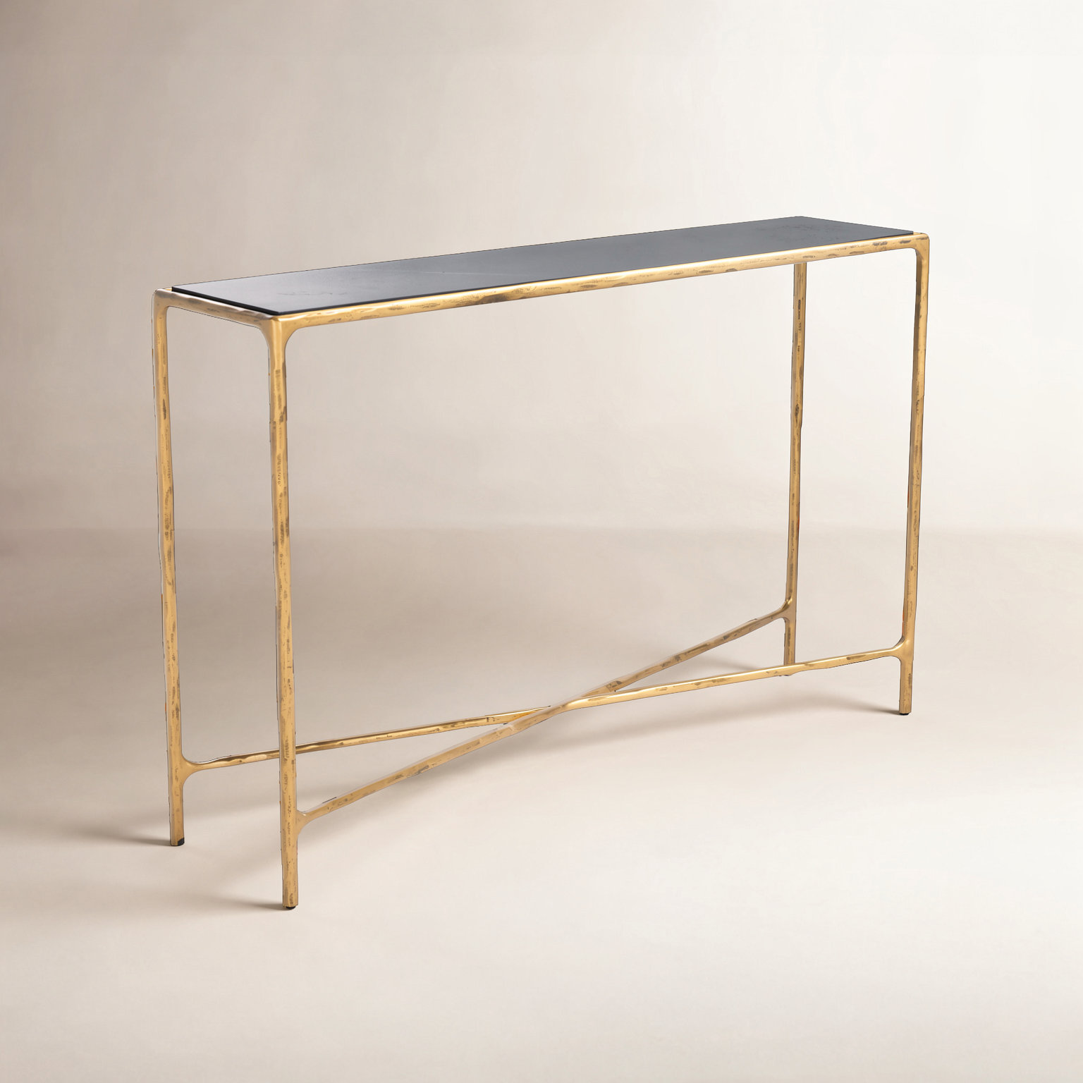 Evelynn 48 " Console Table, Black, Brass