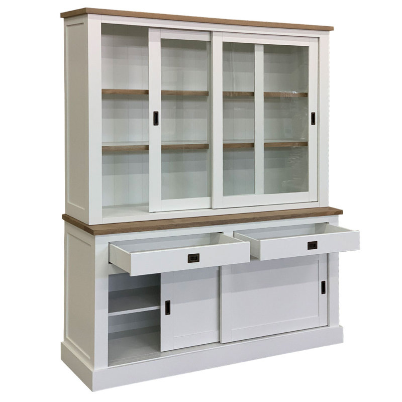 Ratcliff Glass and Solid Wood 457.2 cm W Display Cabinet